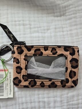 Vera Bradley Leopard Print ID Wristlet - Tan & Black